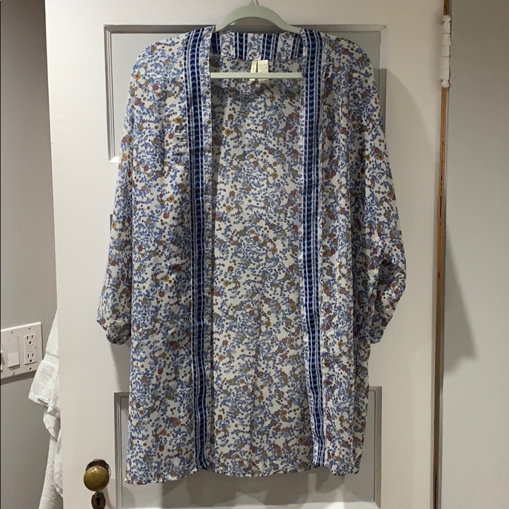 Sheer patterned cardigan